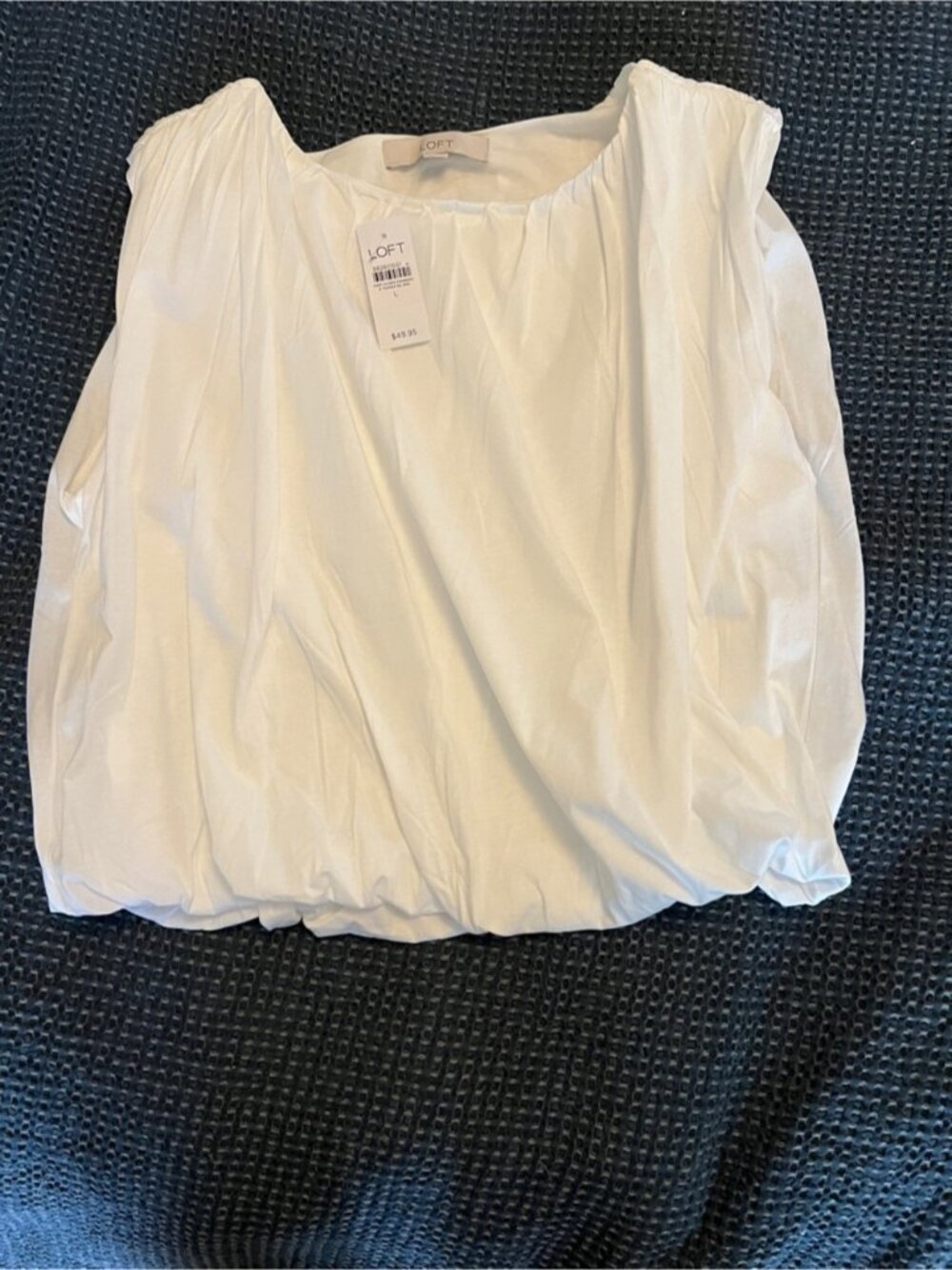 Crisp White Sleeveless 100% Cotton Bubble Crop Top